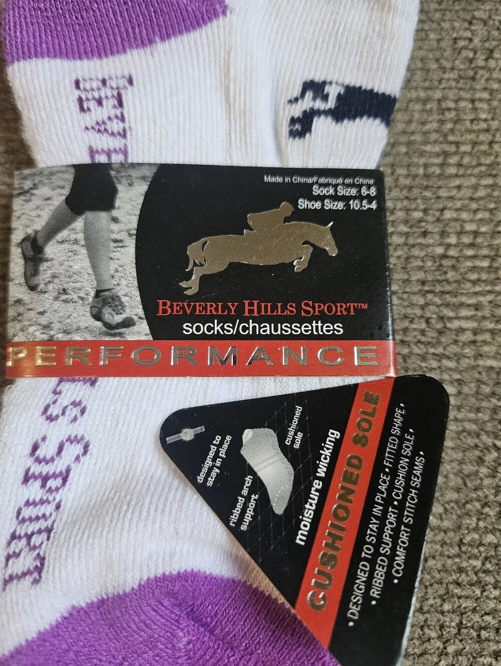 NWT 2 pairs Beverly Hills Sport performance ankle socks
